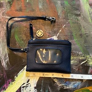 Dark navy Leather Wristlet Wallet